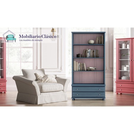 Librero provenzal fabricado en madera de Pino Ref MCJI10044