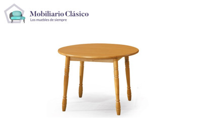 Mesa redonda fabricada en madera de Pino Ref MCJI10003