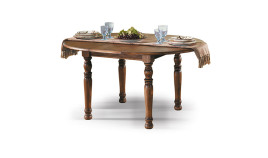 Mesa de Comedor redonda Extensible fabricada en madera de Pino Ref MCJI10025