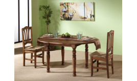 Mesa de Comedor redonda Extensible fabricada en madera de Pino Ref MCJI10025