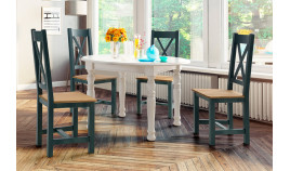 Mesa de Comedor redonda Extensible fabricada en madera de Pino Ref MCJI10015