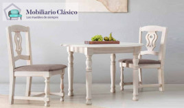 Mesa de Comedor redonda Extensible fabricada en madera de Pino Ref MCJI10026