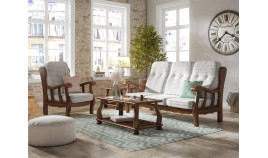 MCJI10034 Sofá estilo provenzal fabricado en madera de pino disponible en 3, 2 y 1 Plazas