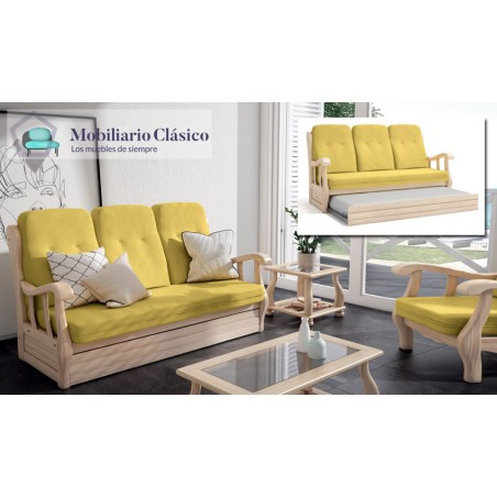 MCJI10035 Sofá Cama Nido de estilo provenzal fabricado en madera de pino