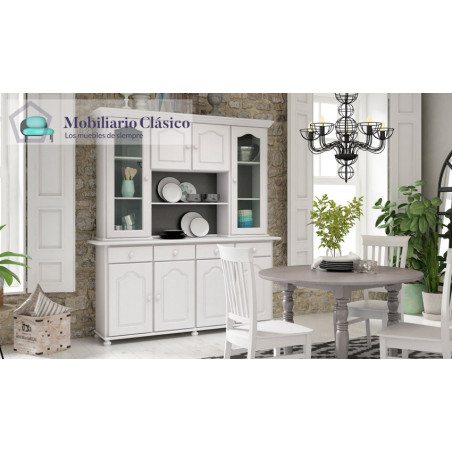 Aparador con librería fabricado en madera de Pino Ref MCJI10039