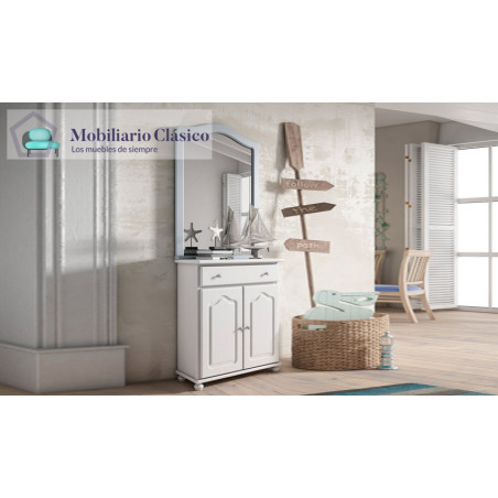 Mueble taquillón con espejo estilo provenzal Ref MCJI10048