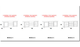 Mueble televisión provenzal fabricado en madera Ref MCJI10053