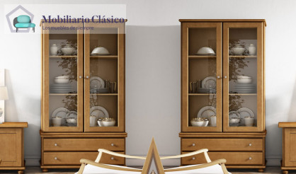 Vitrina provenzal fabricada en madera de Pino Ref MCJI10054