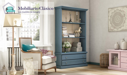 Librero con cajones en madera de Pino Ref MCJI10070