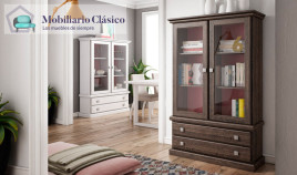 Vitrina con cajones fabricada en madera Ref MCJI10068