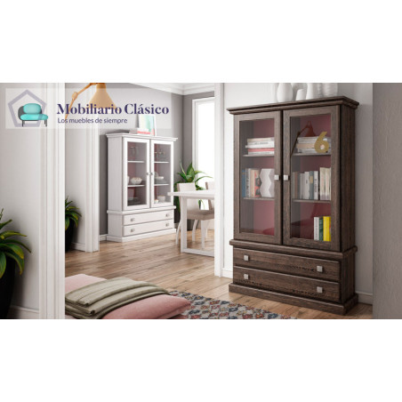 Vitrina con cajones fabricada en madera Ref MCJI10068