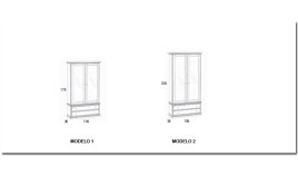 Vitrina con cajones fabricada en madera Ref MCJI10074
