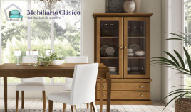 Vitrina con cajones fabricada en madera Ref MCJI10074