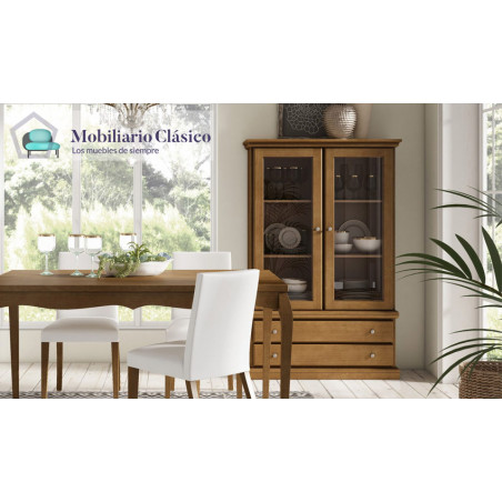 Vitrina con cajones fabricada en madera Ref MCJI10074