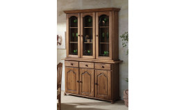 Aparador con vitrina fabricado en madera de Pino Ref MCJI10078