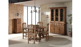 Aparador con vitrina fabricado en madera de Pino Ref MCJI10078