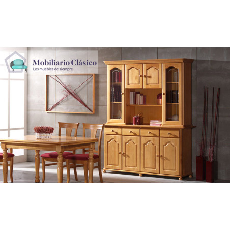Aparador con librería fabricado en madera de Pino Ref MCJI10082