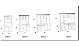 Aparador con librería fabricado en madera de Pino Ref MCJI10082